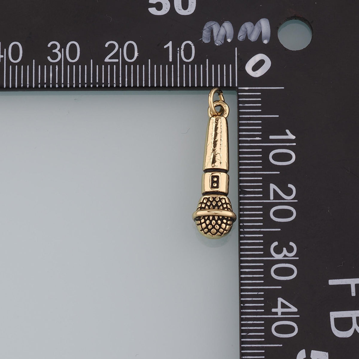 Gold Microphone Charms,18K Gold Filled Microphone Pendant,Microphone Charm Bracelet Necklace for DIY Jewelry Making Supply