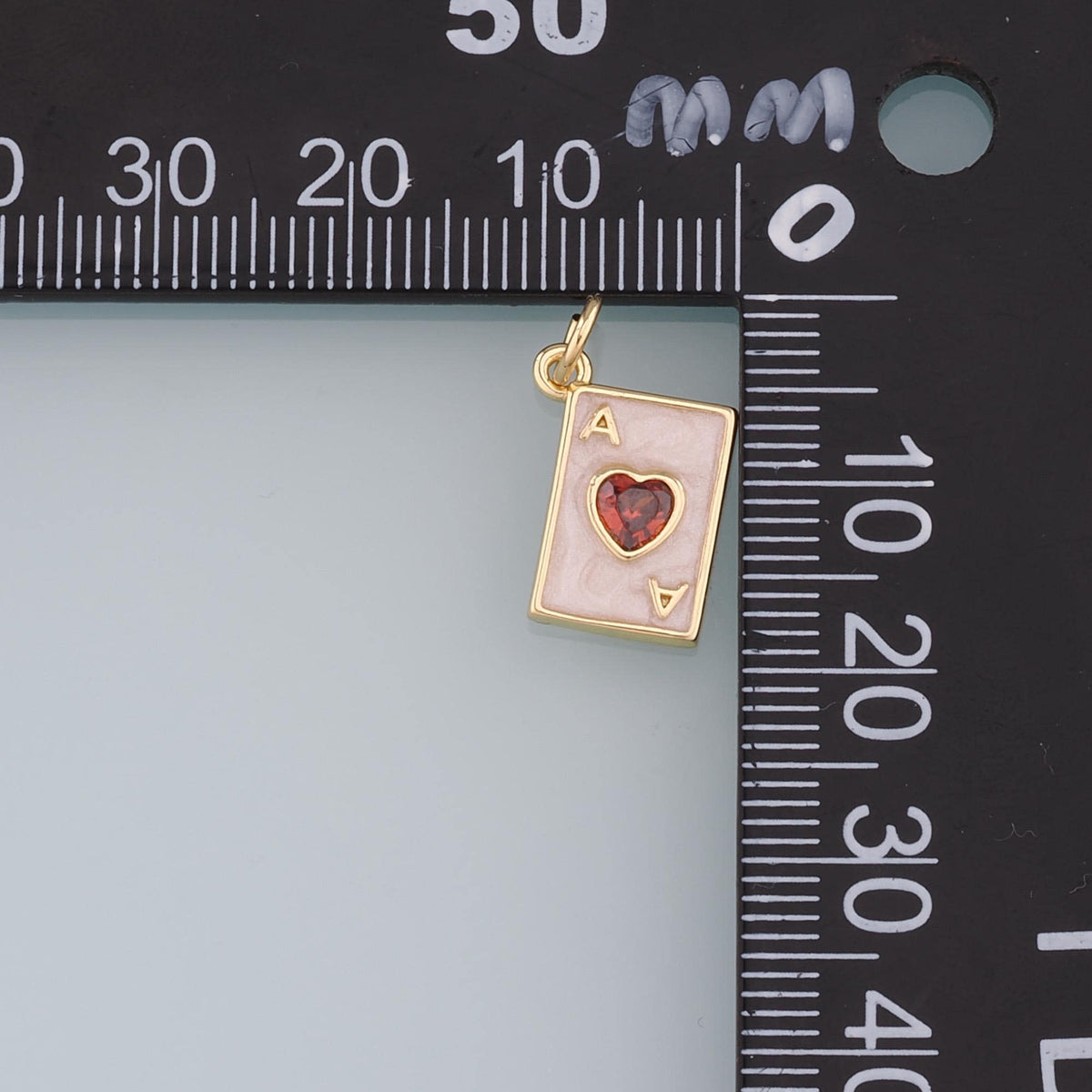 Gold Poker Charms,18K Gold Filled Poker Pendant,Enamel Playing Card Charm Bracelet Necklace for DIY Jewelry Making Supply