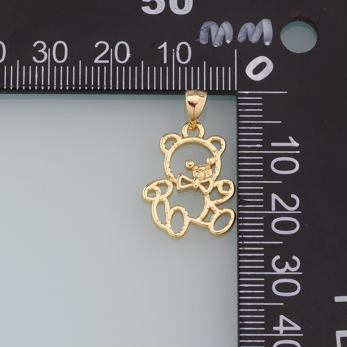 Gold Teddy Bear Charms,18K Gold Filled Teddy Bear Pendant,Cute Bear Charm Bracelet Necklace for DIY Jewelry Making Supply