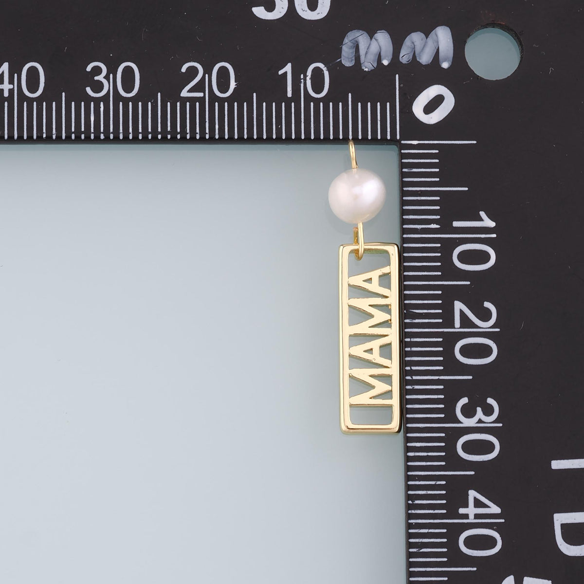 18K Gold Filled Pearl Mama Pendant,Dainty Mama Charm Bracelet Necklace for DIY Jewelry Making Supply