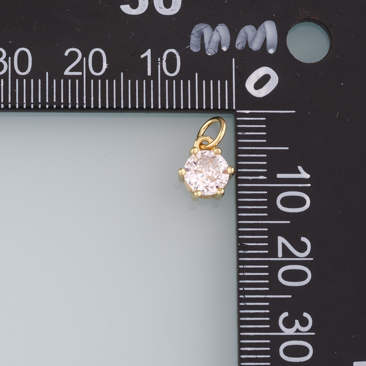 18K Gold Filled Round Pendant,Round Charm Bracelet Necklace for DIY Jewelry Making Supply