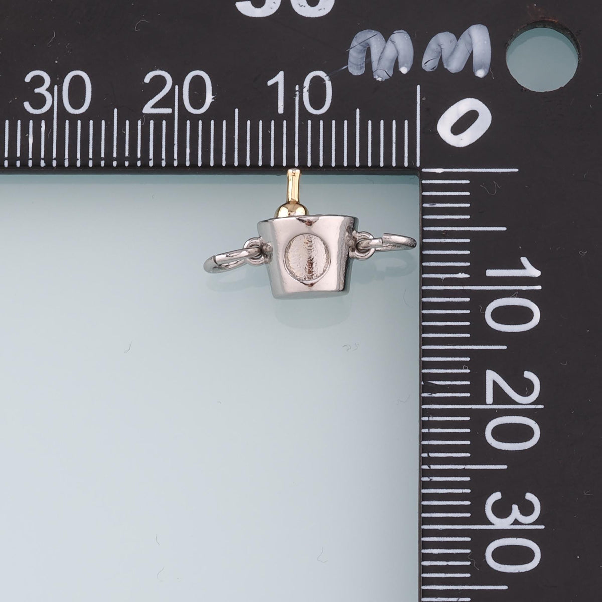 Gold Champagne Connector,18K Gold Filled Ice Bucket Pendant,Ice Bucket Charm Bracelet Necklace for DIY Jewelry Making Supply