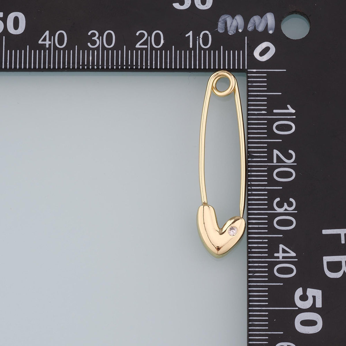 18K Gold Filled Paper Clip Pendant,CZ Micro Pave Paper Clip Charm Bracelet Necklace for DIY Jewelry Making Supply