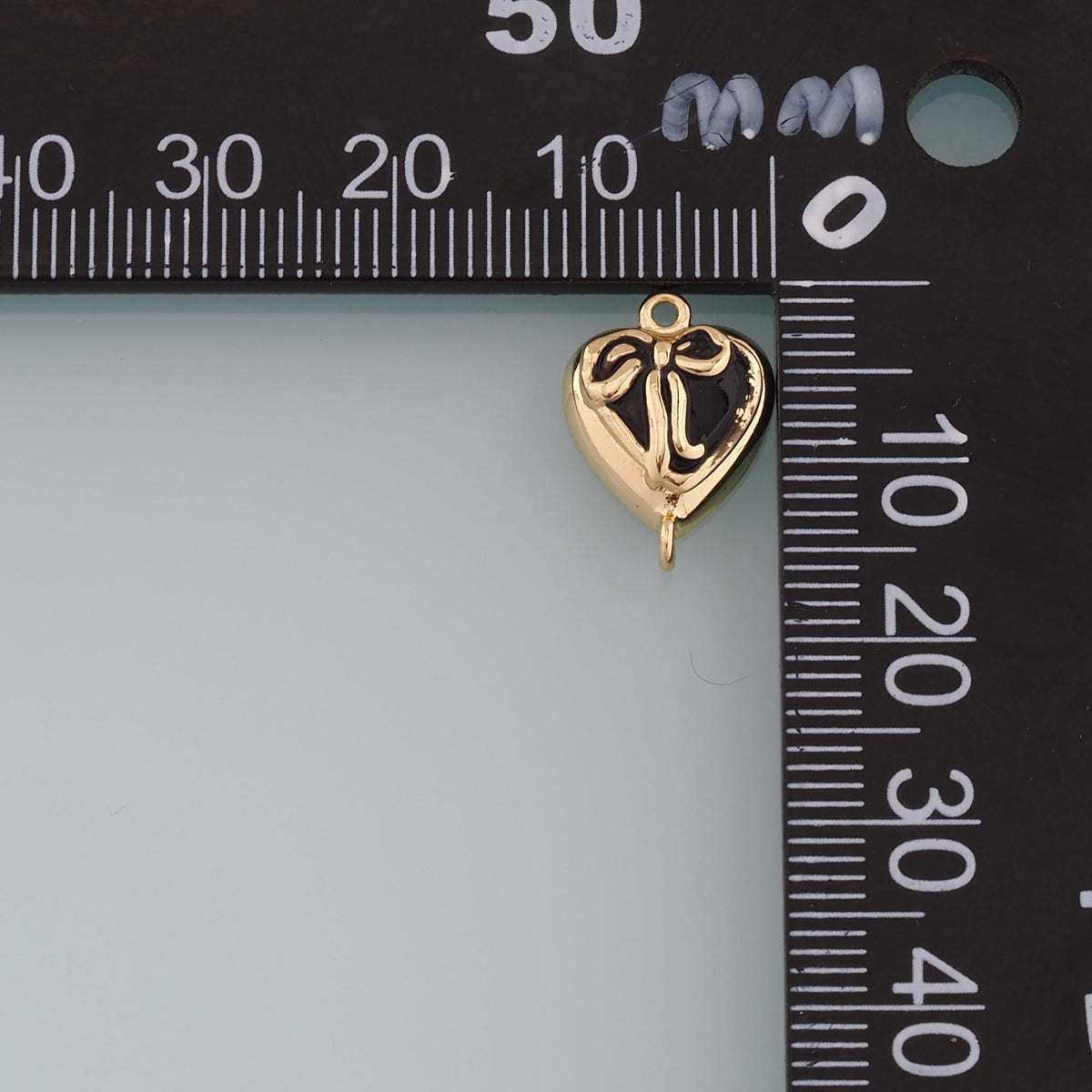 Gold Connector Charm,18K Gold Filled Retro Heart Bow Pendant,Enamel Heart Charm Bracelet Necklace for DIY Jewelry Making Supp