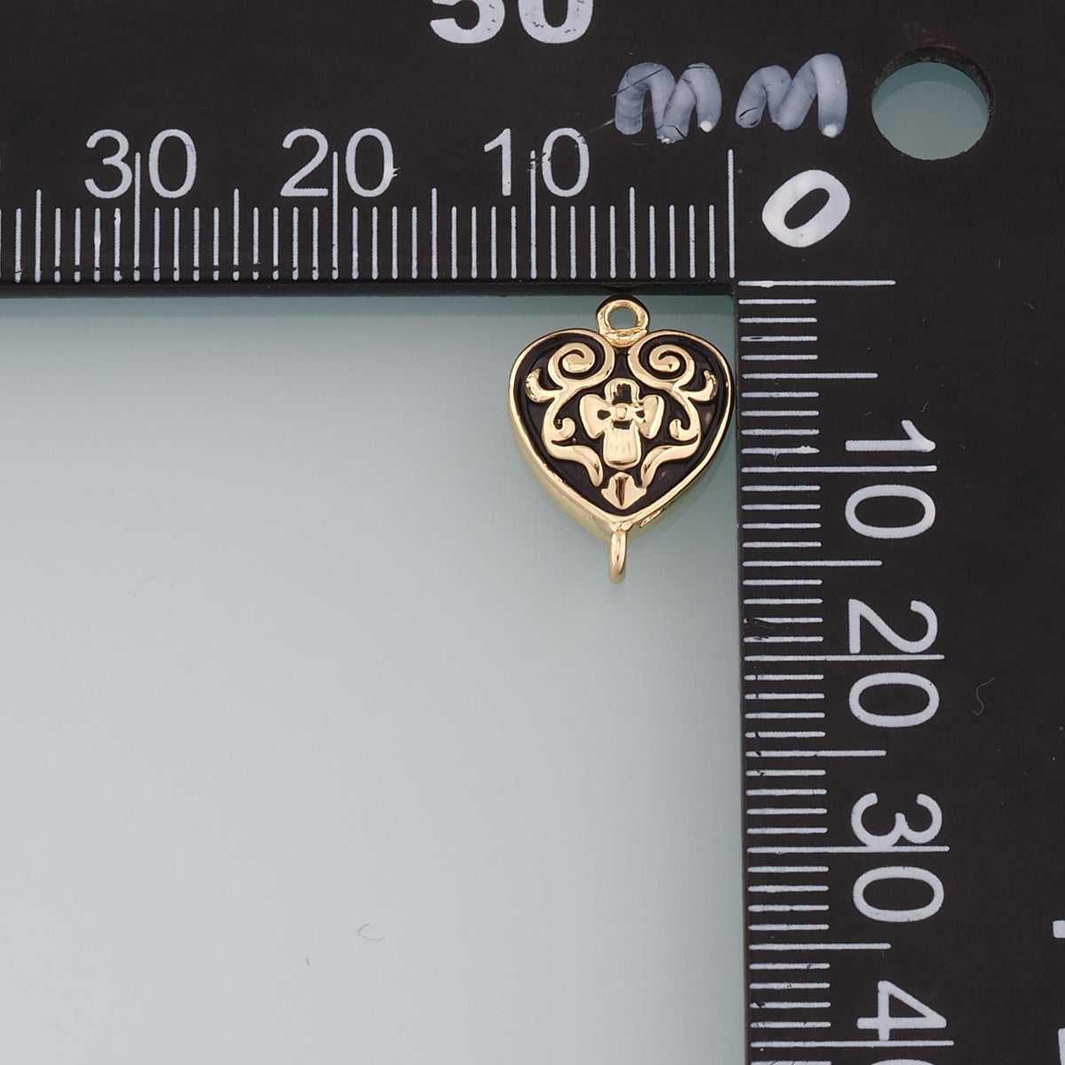 Gold Connector Charm,18K Gold Filled Retro Heart Cross Pendant,Enamel Heart Charm Bracelet Necklace for DIY Jewelry Making Su