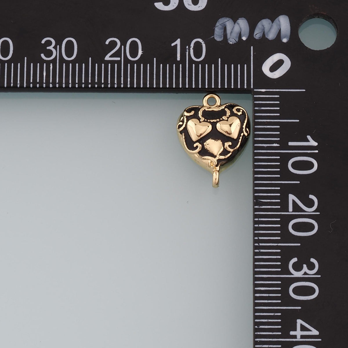 Gold Connector Charm,18K Gold Filled Retro Heart Pendant,Enamel Heart Charm Bracelet Necklace for DIY Jewelry Making Supply