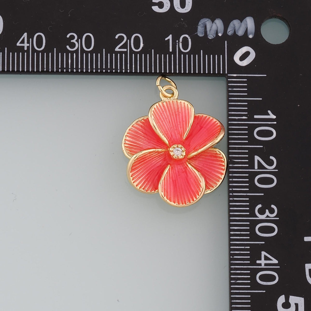 Gold Flower Charms,18K Gold Filled Flower Pendant,CZ Flower Charm Bracelet Necklace for DIY Jewelry Making Supply