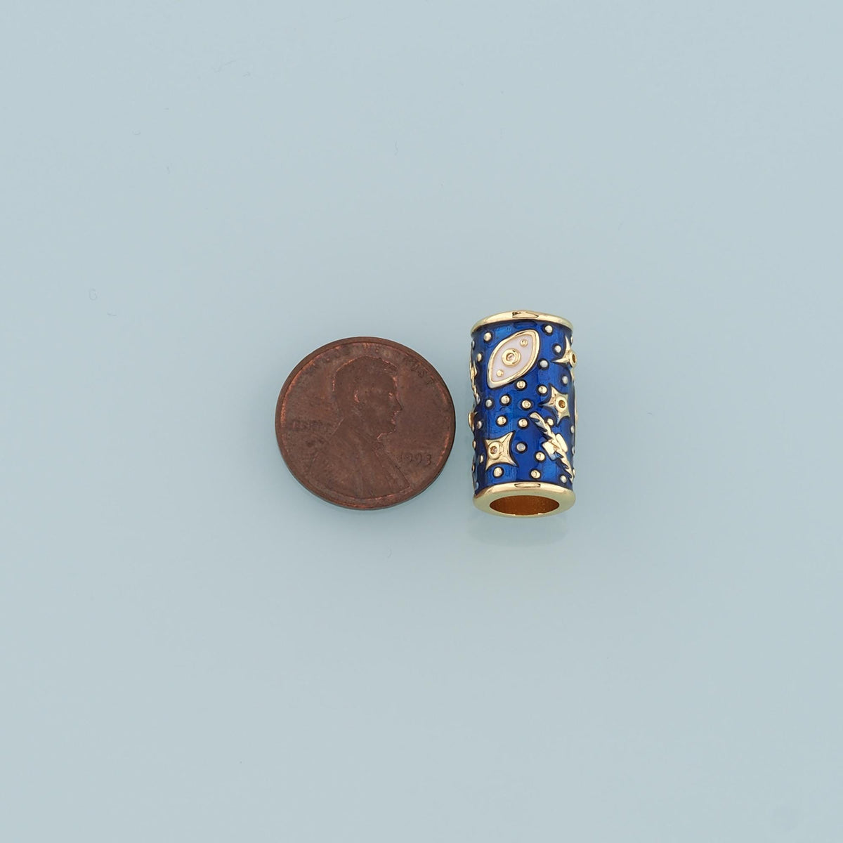 18K Gold Filled Evil Eye Spacer Beads for Jewelry Making