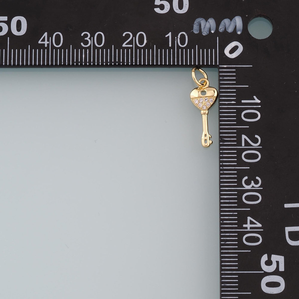 Gold Heart Key Charms,18K Gold Filled Key Pendant,Key Charm Bracelet Necklace for DIY Jewelry Making Supply