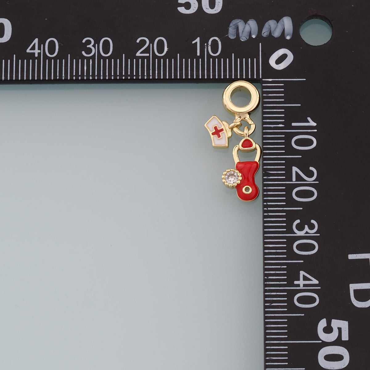 Gold Nurse Cap Charms,18K Gold Filled Stethoscope Pendant,Nurse Charm Bracelet Necklace for DIY Jewelry Making Supply