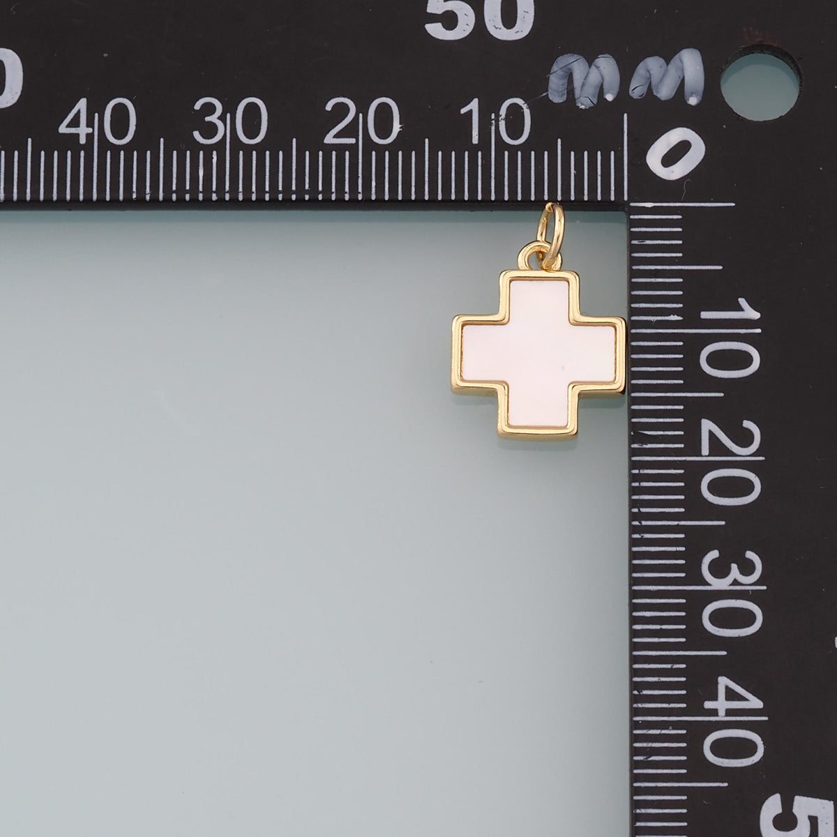 Gold Cross Charms,18K Gold Filled Cross Pendant,Shell Cross Charm Bracelet Necklace for DIY Jewelry Making Supply
