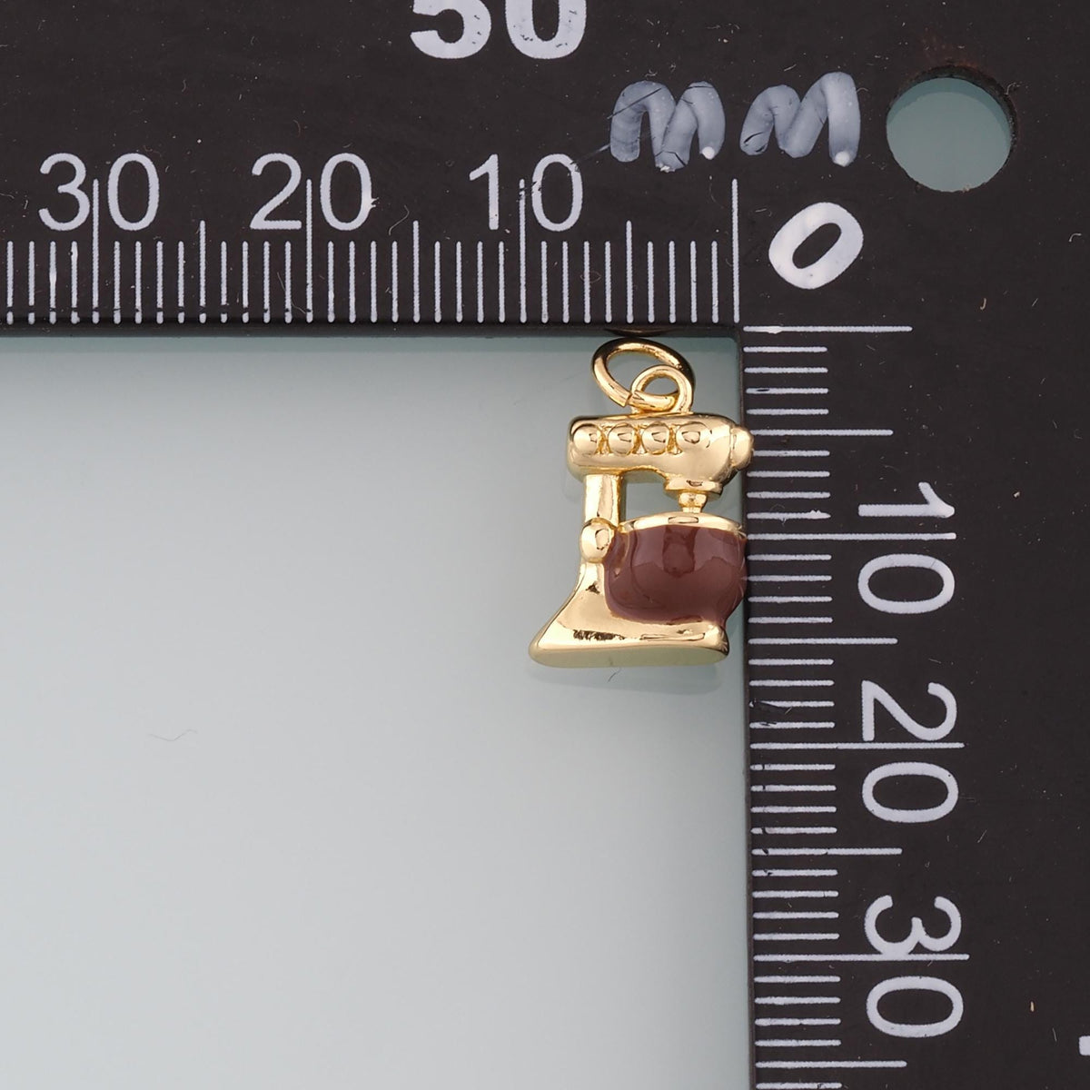Gold Coffee Charm,18K Gold Filled Coffee Machine Pendant,Enamel Coffee Machine Charm Bracelet Necklace for DIY Jewelry Making