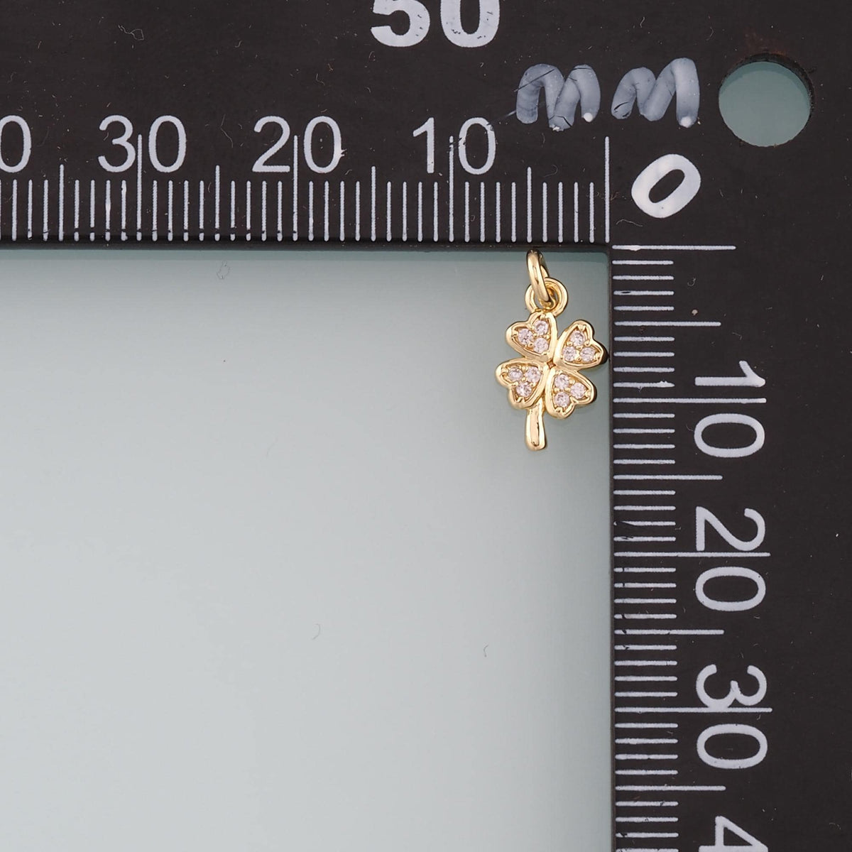 18K Gold Filled Cubic Zirconia Leaf Charm Pendant for Jewelry Making