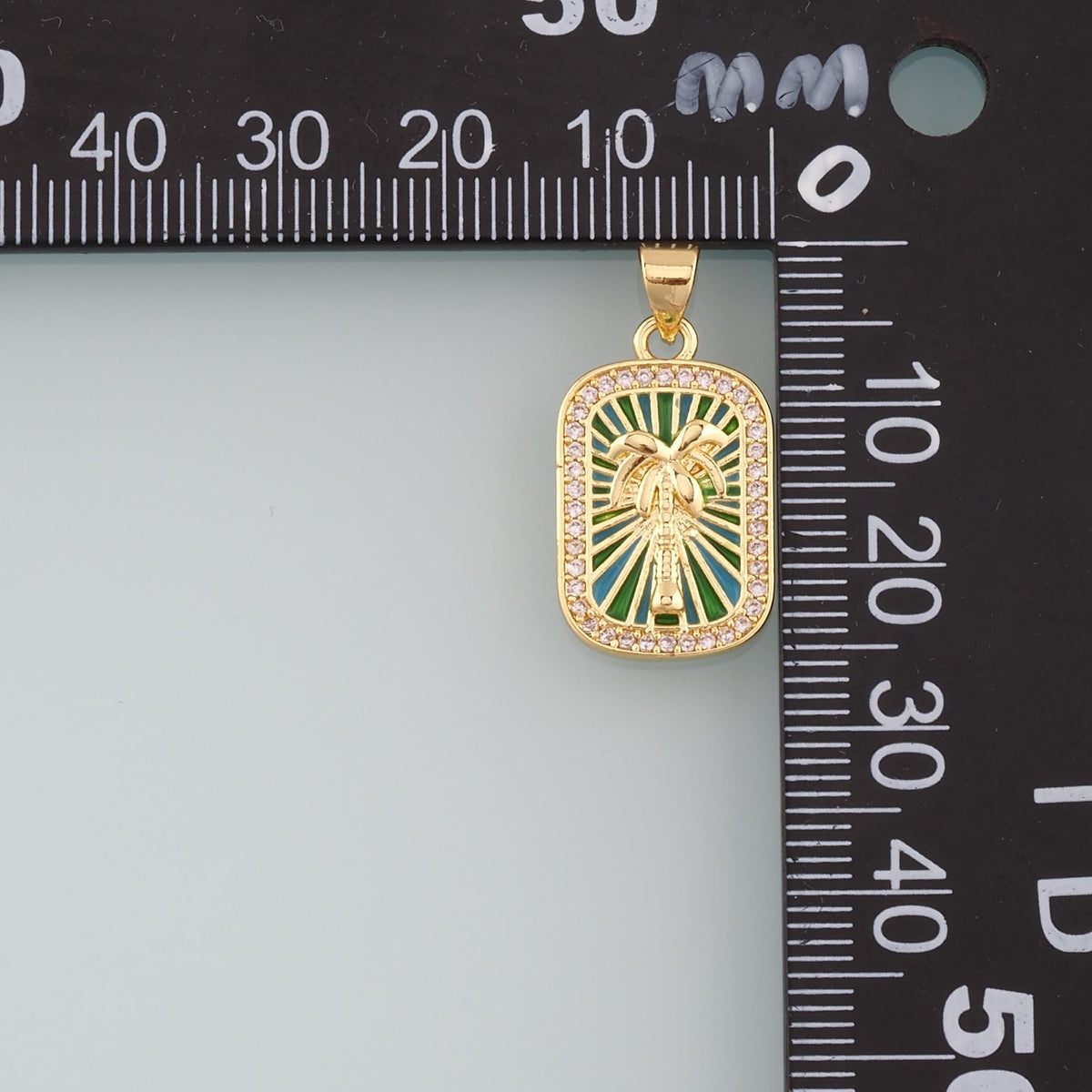 Gold Palm Tree Charms,18K Gold Filled Palm tree Pendant,Enamel coconut tree Charm Bracelet Necklace for DIY Jewelry Making Su