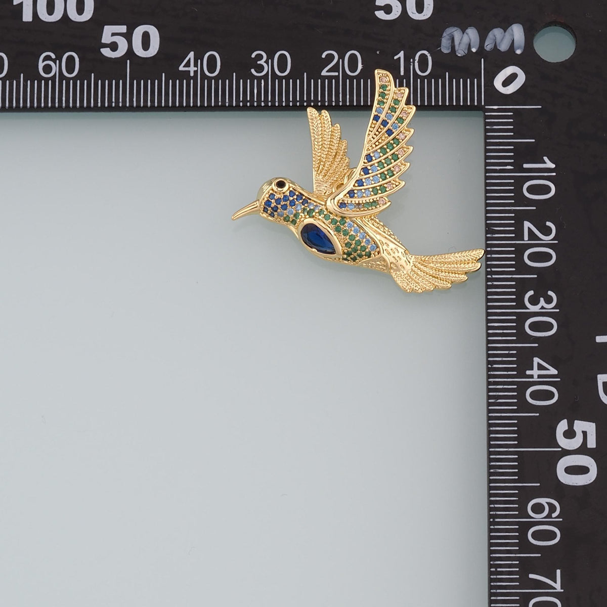 18K Gold Filled Bird Pendant,CZ Micro Pave Birds Charm Bracelet Necklace for DIY Jewelry Making Supply