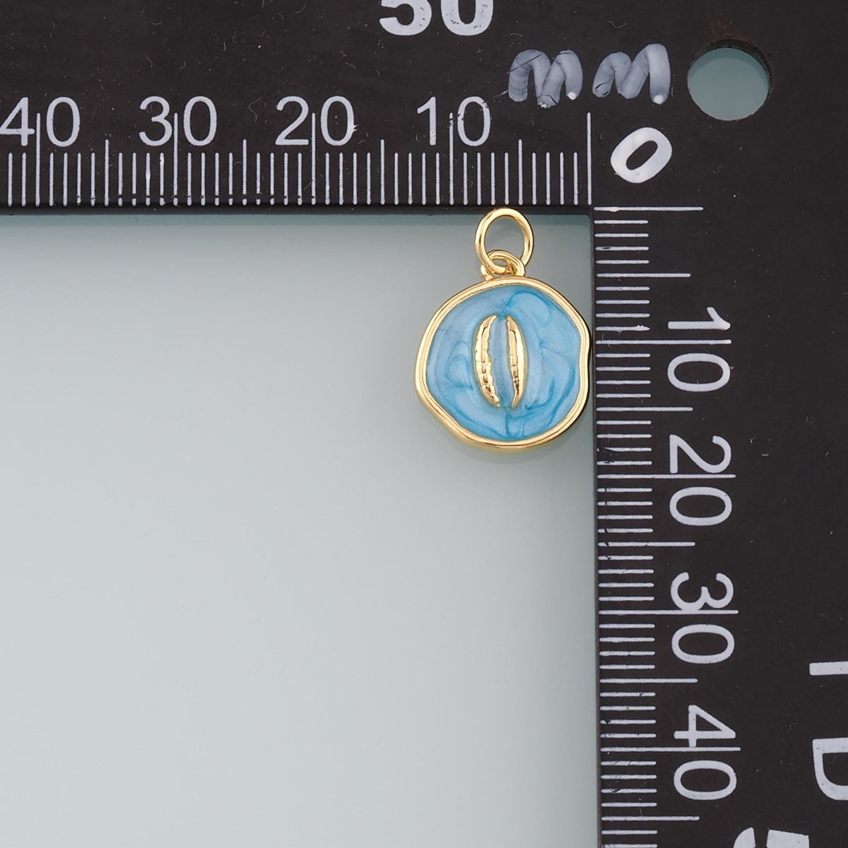 18K Gold Filled Enamel Shell Charm Pendant for Jewelry Making