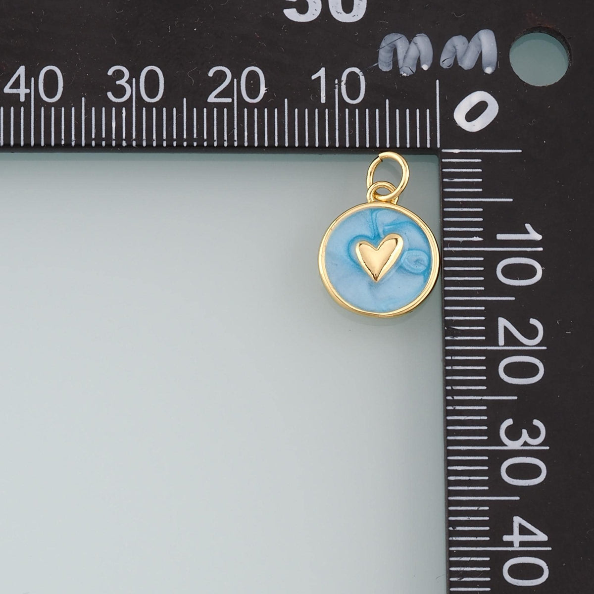 18K Gold Filled Enamel Heart Charm Pendant for Jewelry Making