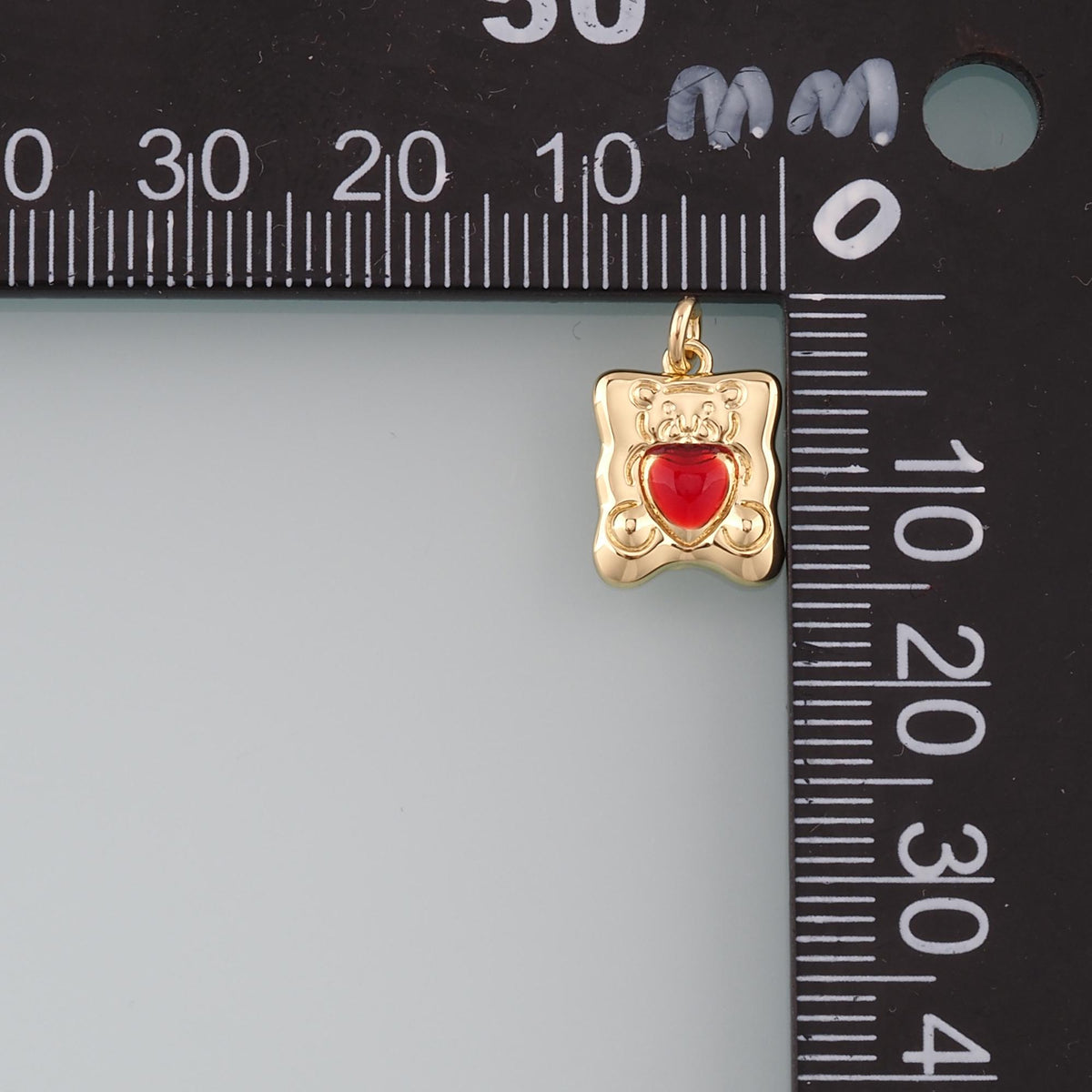 18K Gold Filled Enamel Heart Charm Pendant for Jewelry Making