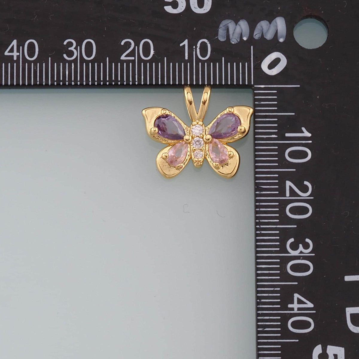 18K Gold Filled Butterfly Pendant,Dainty Butterfly Charm Bracelet Necklace for DIY Jewelry Making Supply