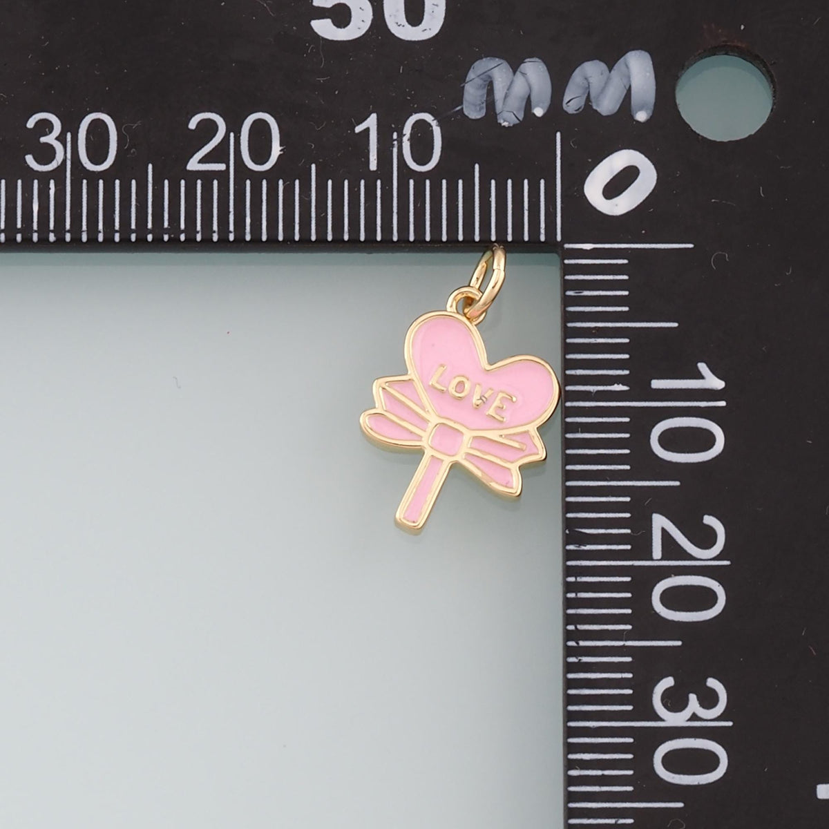 18K Gold Filled Enamel Bow Charm Pendant for Jewelry Making