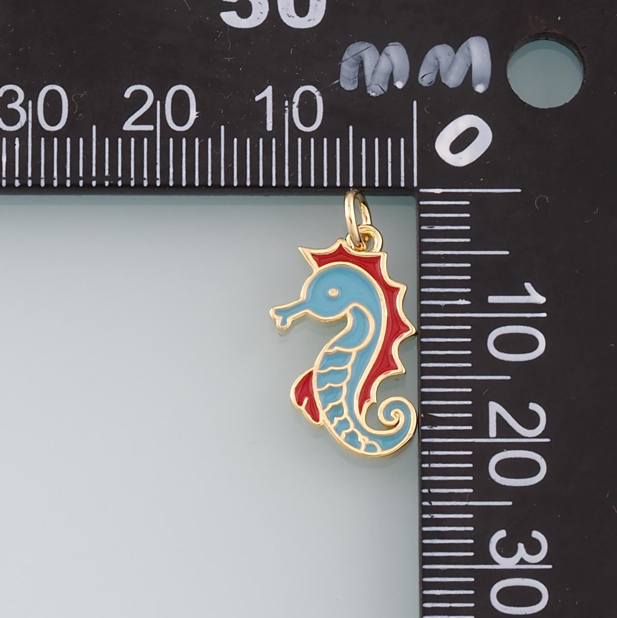 Gold Seahorse Charms,18K Gold Filled Seahorse Pendant,Enamel Seahorse Charm Bracelet Necklace for DIY Jewelry Making Supply