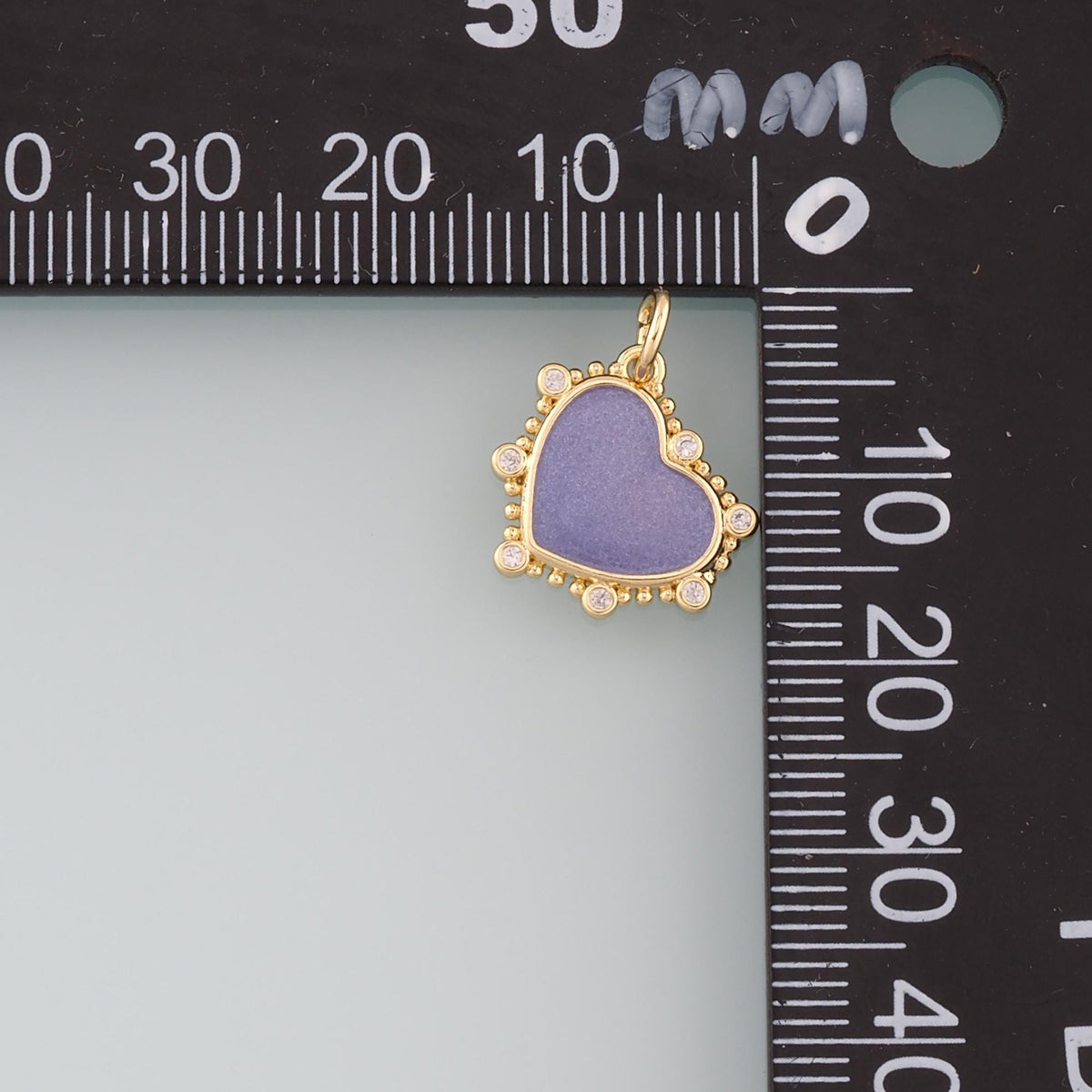 18K Gold Filled Enamel Heart Charm Pendant for Jewelry Making