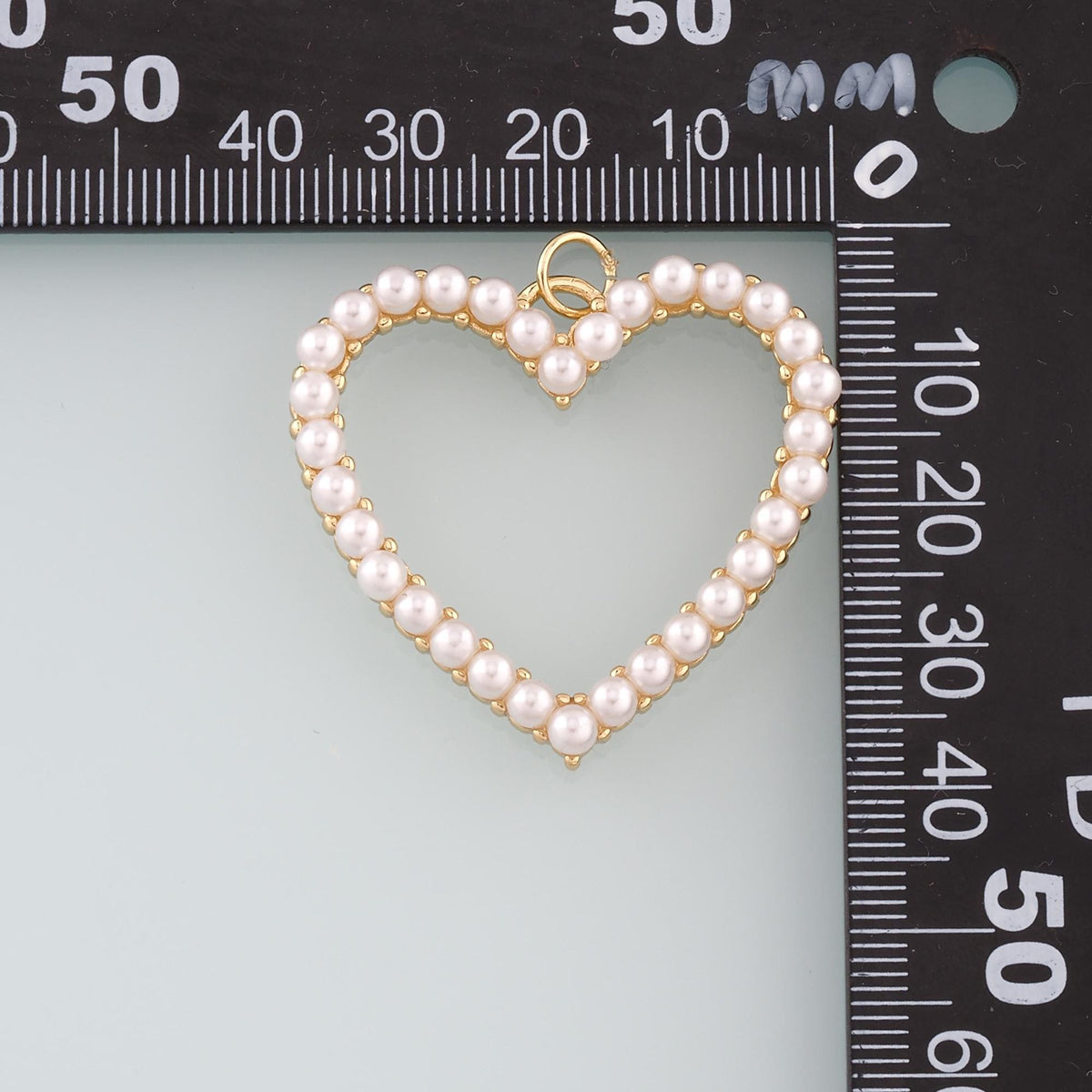 18K Gold Filled Pearl Heart Charm Pendant for Jewelry Making