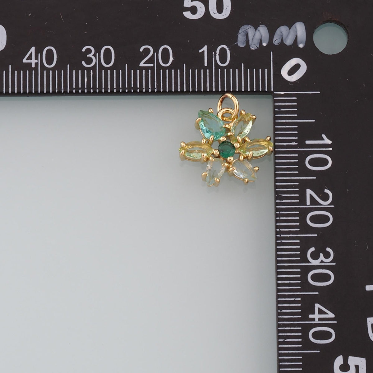 Gold Flower Charms,18K Gold Filled Flower Pendant,CZ Micro Pave Flower Charm Bracelet Necklace for DIY Jewelry Making Supply