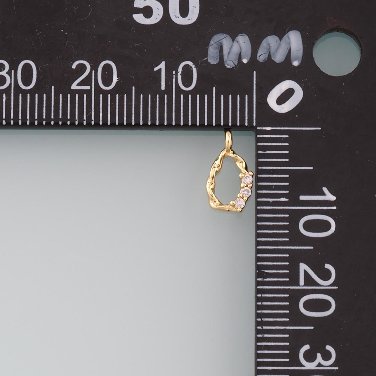 18K Gold Filled Irregular Oval Pendant,CZ Micro Pave Oval Charm Bracelet Necklace for DIY Jewelry Making Supply