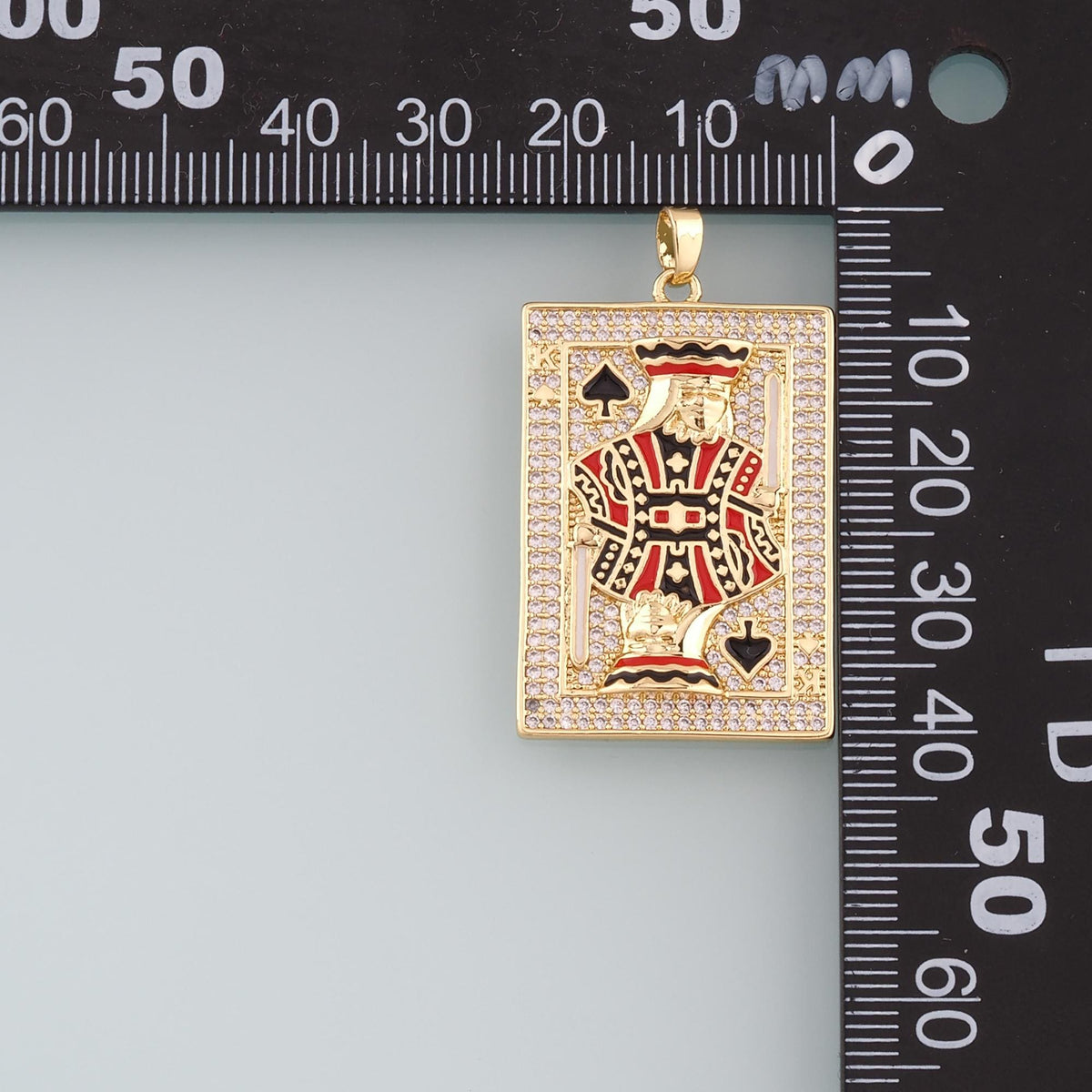 Gold Poker Charms,18K Gold Filled Poker Pendant,CZ Micro Pave Playing Card Charm Bracelet Necklace for DIY Jewelry Making Sup