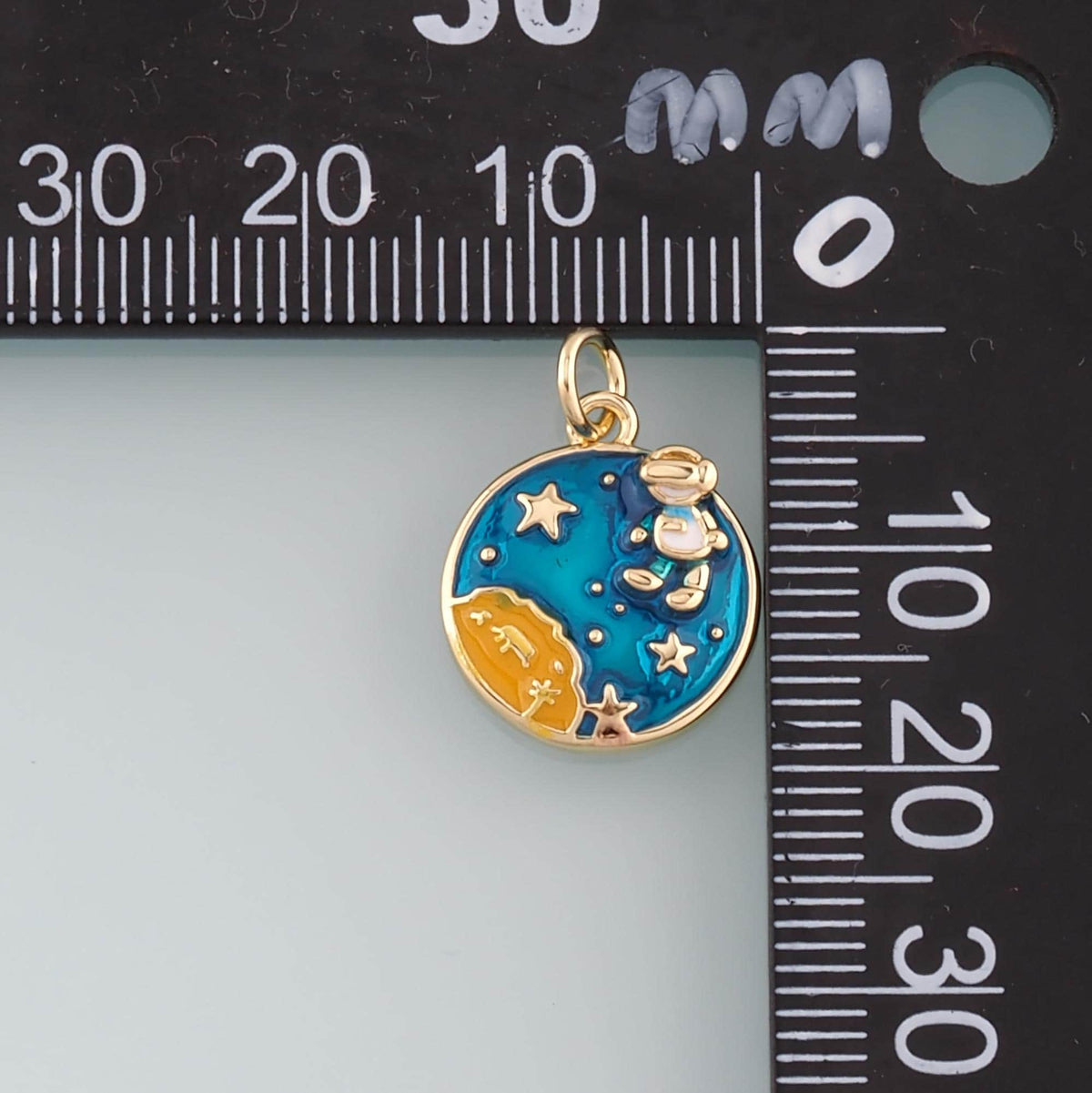 Gold Astronaut Charms,18K Gold Filled Astronaut Pendant,Enamel Universe Charm Bracelet Necklace for DIY Jewelry Making Supply