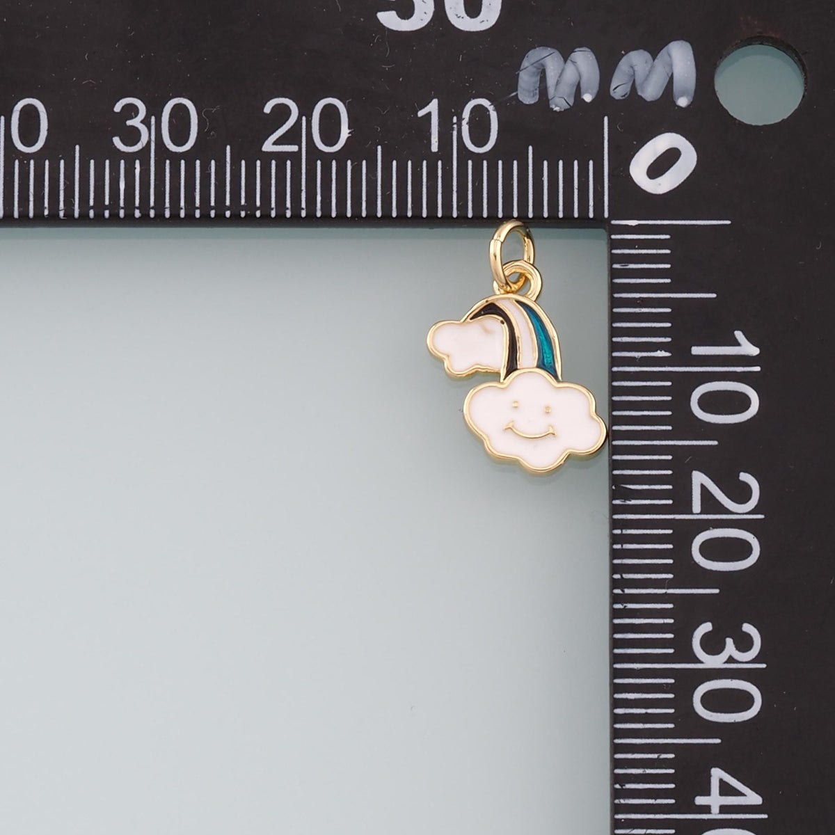 Gold Rainbow Charms,18K Gold Filled Rainbow Pendant,Enamel Rainbow Charm Bracelet Necklace for DIY Jewelry Making Supply