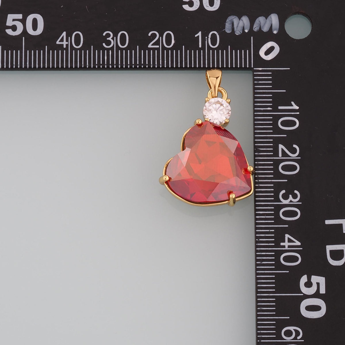 18K Gold Filled Crystal Heart Charm Pendant for Jewelry Making