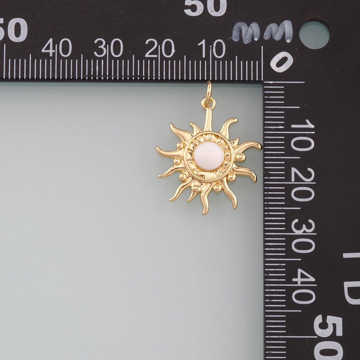 Gold Sun Charms,18K Gold Filled Sun Pendant,Enamel Celestial Charm Bracelet Necklace for DIY Jewelry Making Supply