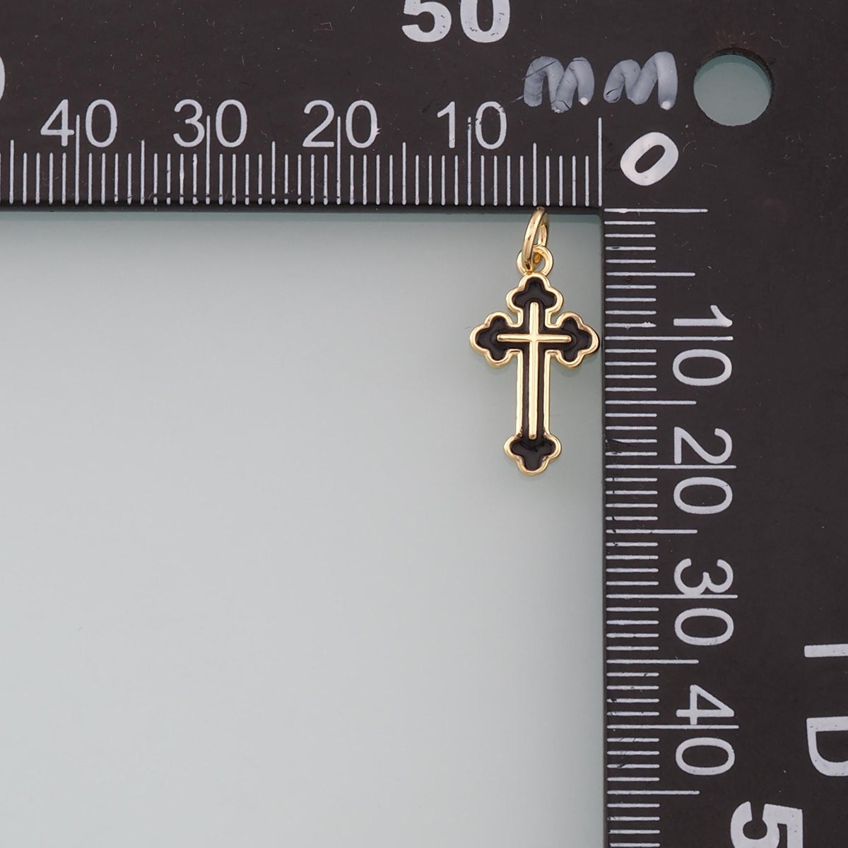Gold Cross Charms,18K Gold Filled Cross Pendant,Enamel Religion Charm Bracelet Necklace for DIY Jewelry Making Supply
