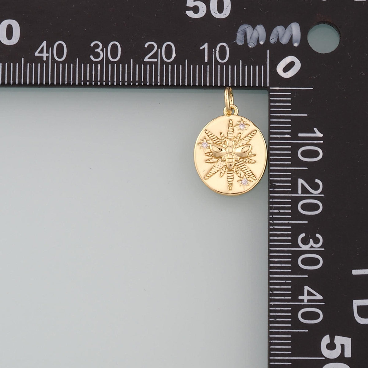 Gold Insect Charms,18K Gold Filled Bee Pendant,CZ Micro Pave Bee Charm Bracelet Necklace for DIY Jewelry Making Supply