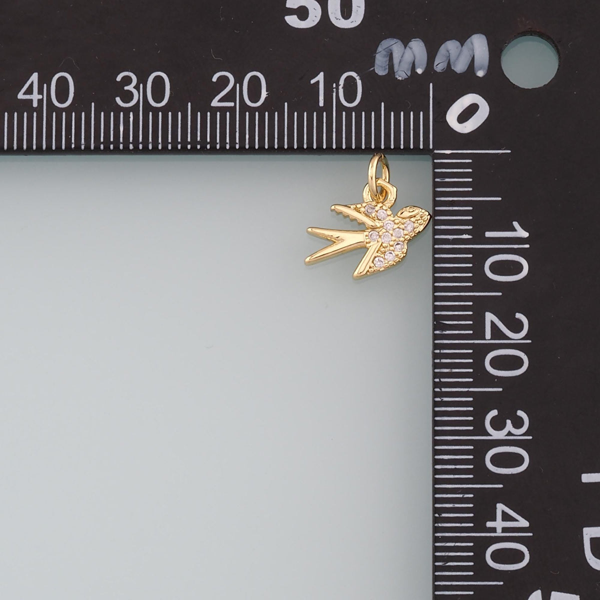 Gold Bird Charms,18K Gold Filled Swallow Pendant,CZ Micro Pave Bird Charm Bracelet Necklace for DIY Jewelry Making Supply