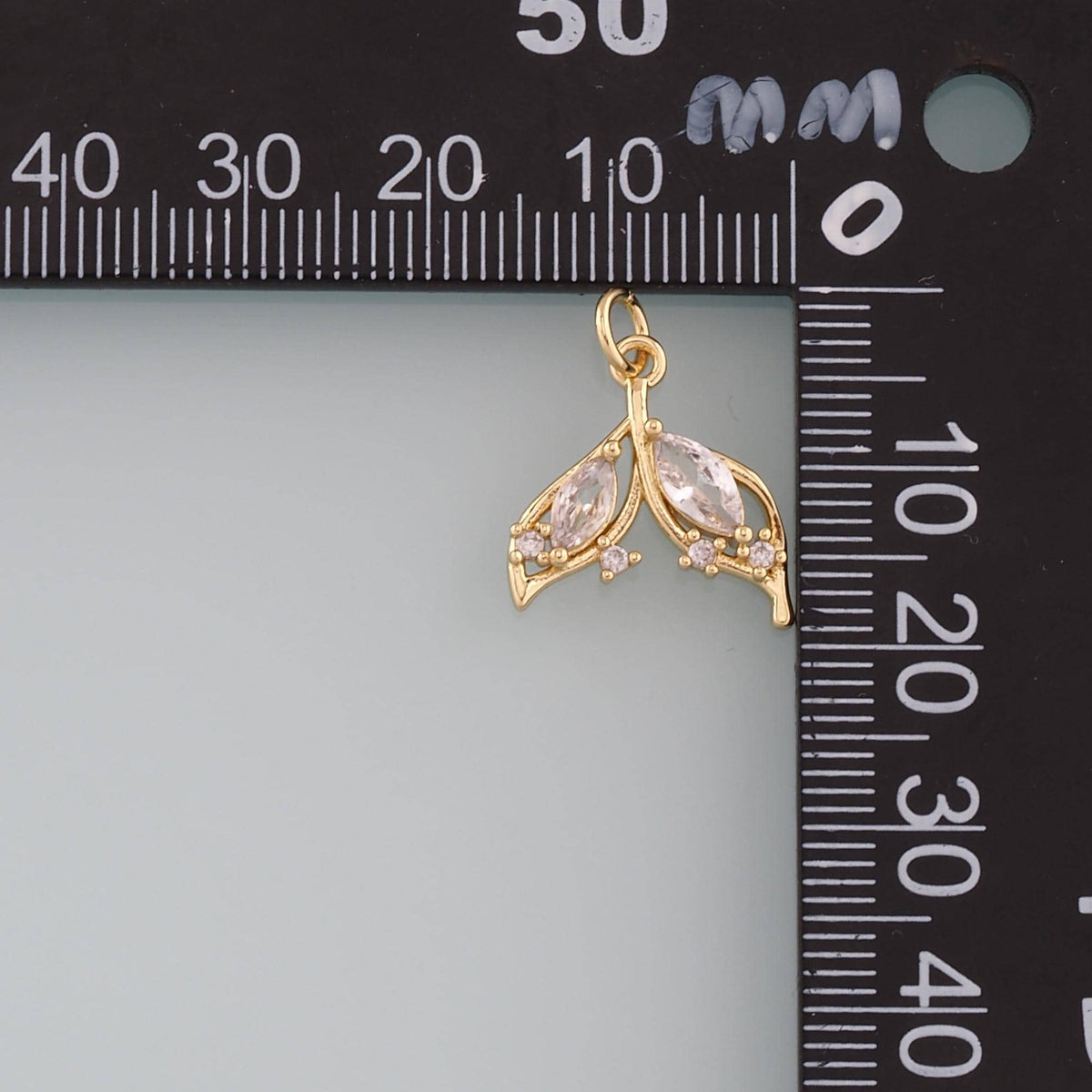 18K Gold Filled Cubic Zirconia Charm Pendant for Jewelry Making