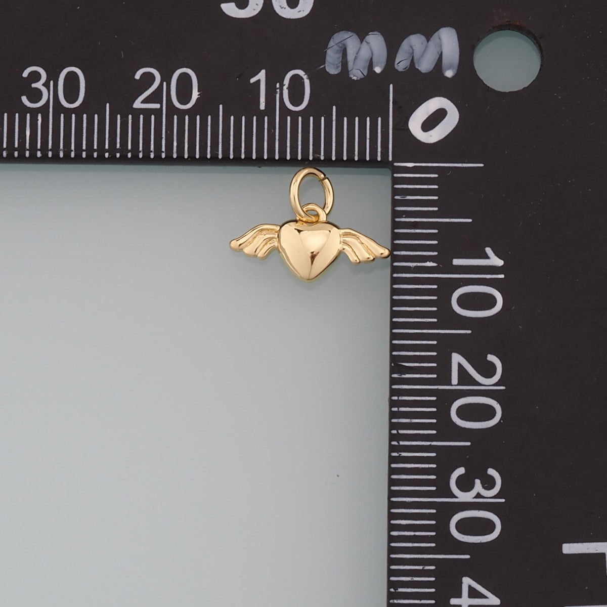 Gold Angel Wings Charms,18K Gold Filled Heart Pendant,Heart Wings Charm Bracelet Necklace for DIY Jewelry Making Supply