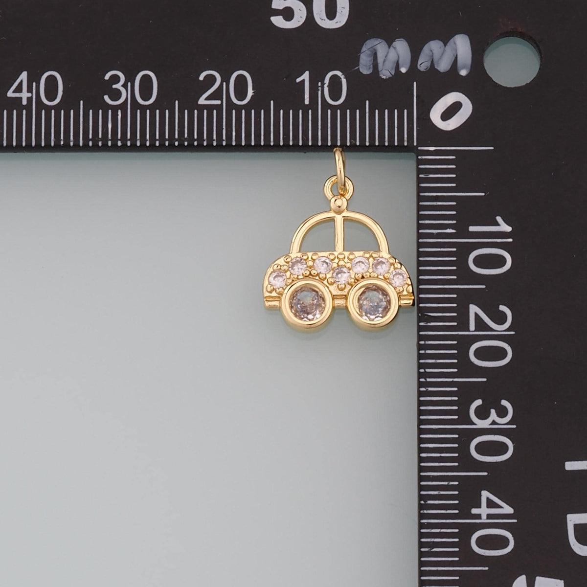 18K Gold Filled Cubic Zirconia Charm Pendant for Jewelry Making