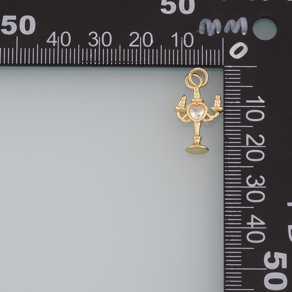 18K Gold Filled Candlestick Pendant,Candlestick Charm Bracelet Necklace for DIY Jewelry Making Supply