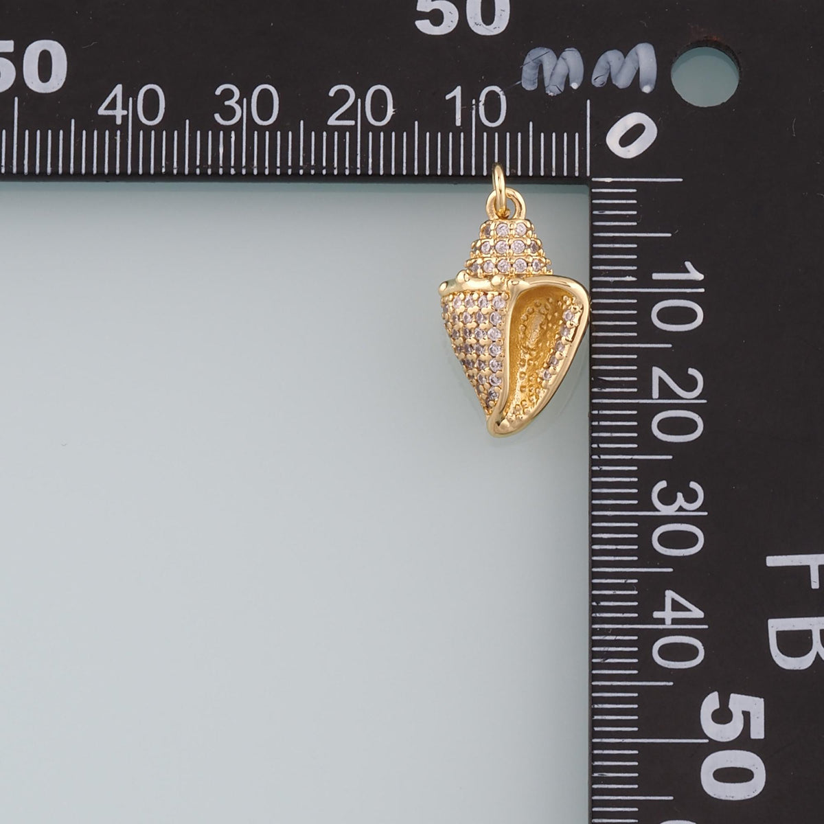 Gold Conch Charms,18K Gold Filled Conch Pendant,CZ Micro Pave Conch Shell Charm Bracelet Necklace for DIY Jewelry Making Supp