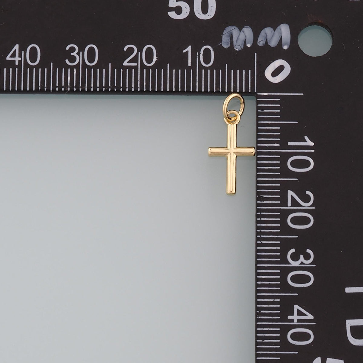 18K Gold Filled Cross Charm Pendant for Jewelry Making