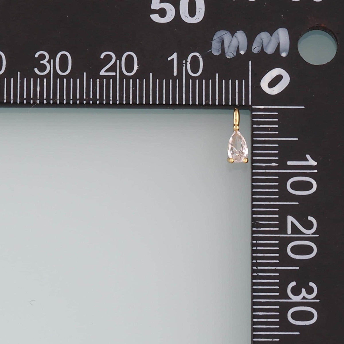 18K Gold Filled Teardrop Pendant,Crystal Teardrop Charm Bracelet Necklace for DIY Jewelry Making Supply