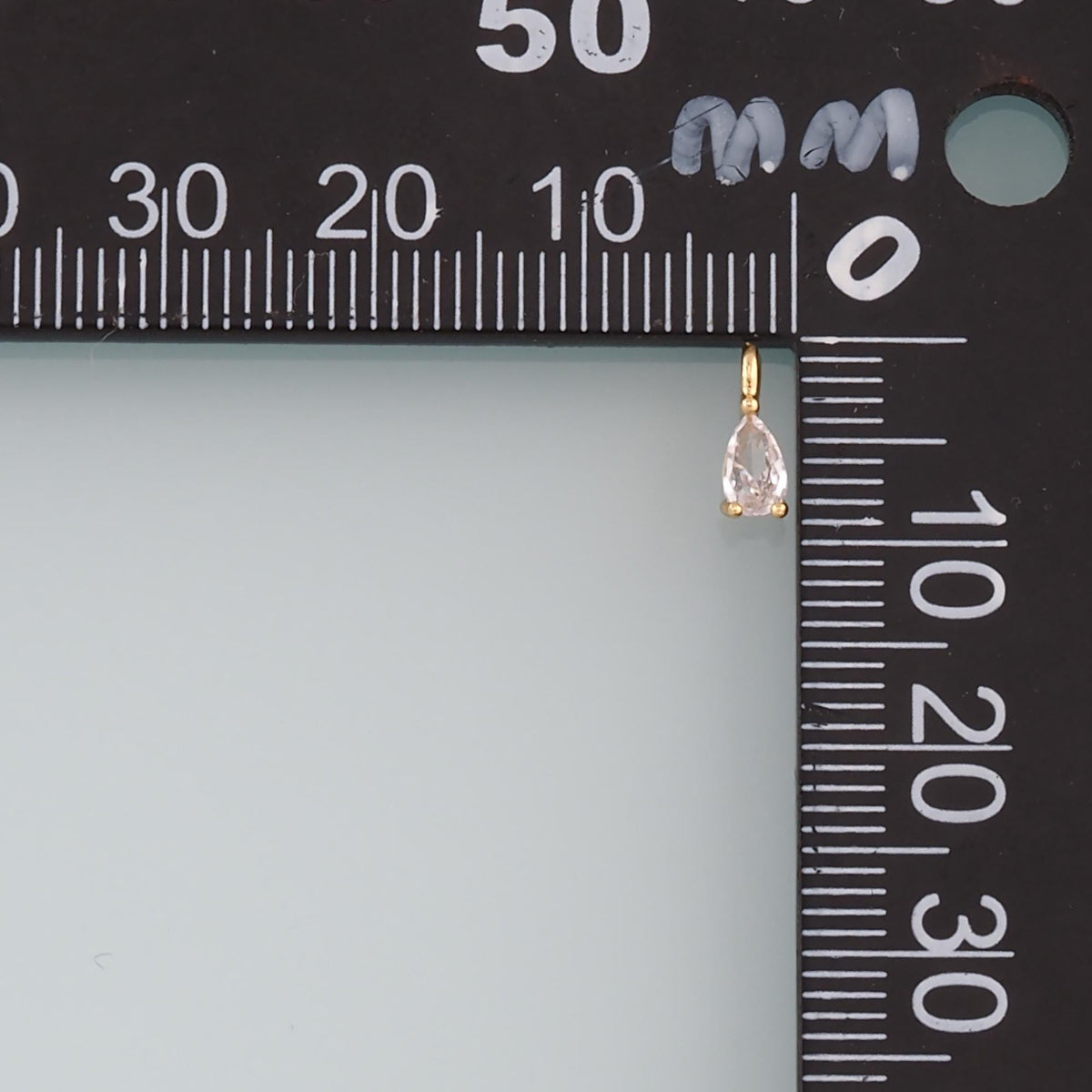 18K Gold Filled Crystal Teardrop Charm Pendant for Jewelry Making