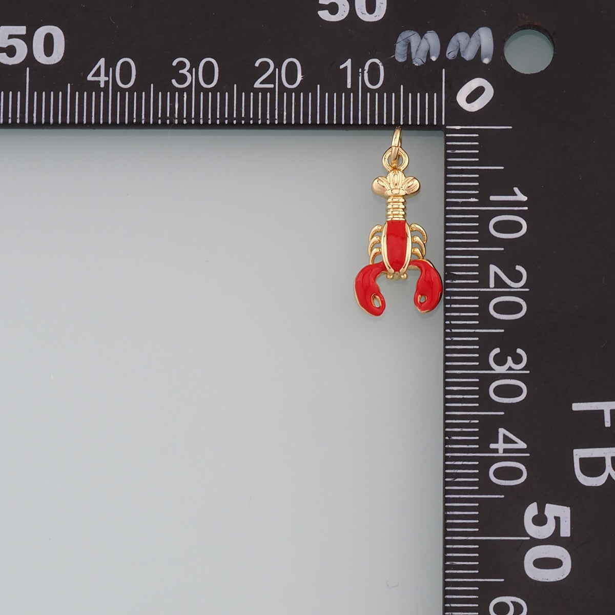 Cute Lobster Charms,18K Gold Filled Enamel Lobster Pendant,Kawaii Ocean Charm Bracelet Necklace for DIY Jewelry Making Supply