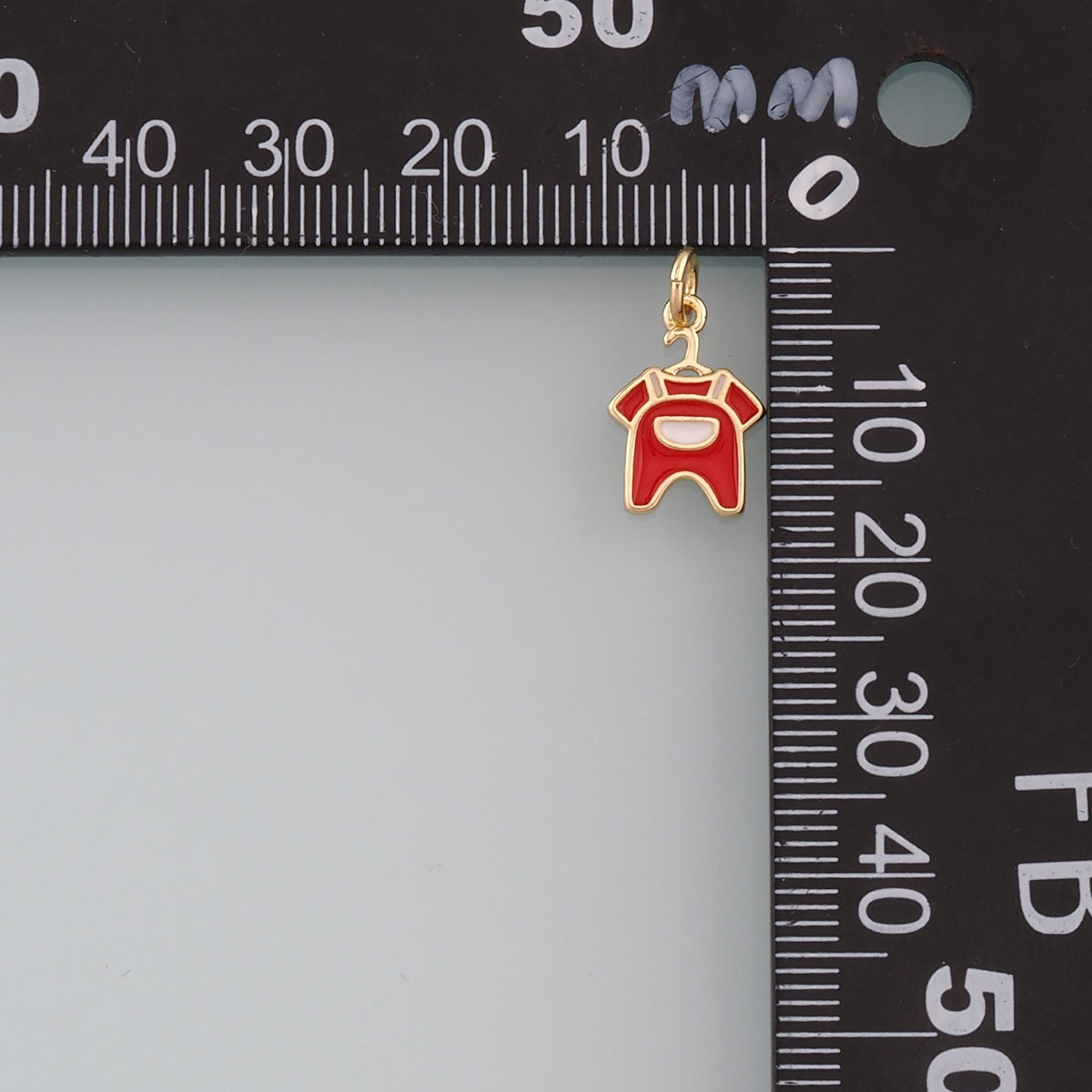 Gold Clothes Charms,18K Gold Filled Clothes Pendant,Enamel Overalls Charm Bracelet Necklace for DIY Jewelry Making Supply