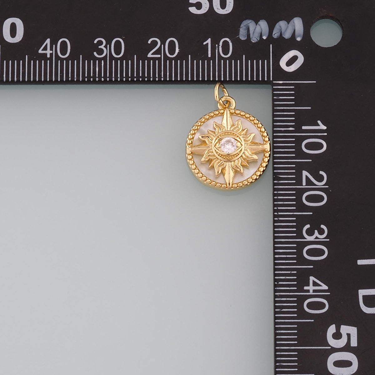 18K Gold Filled Cubic Zirconia Evil Eye Charm Pendant for Jewelry Making