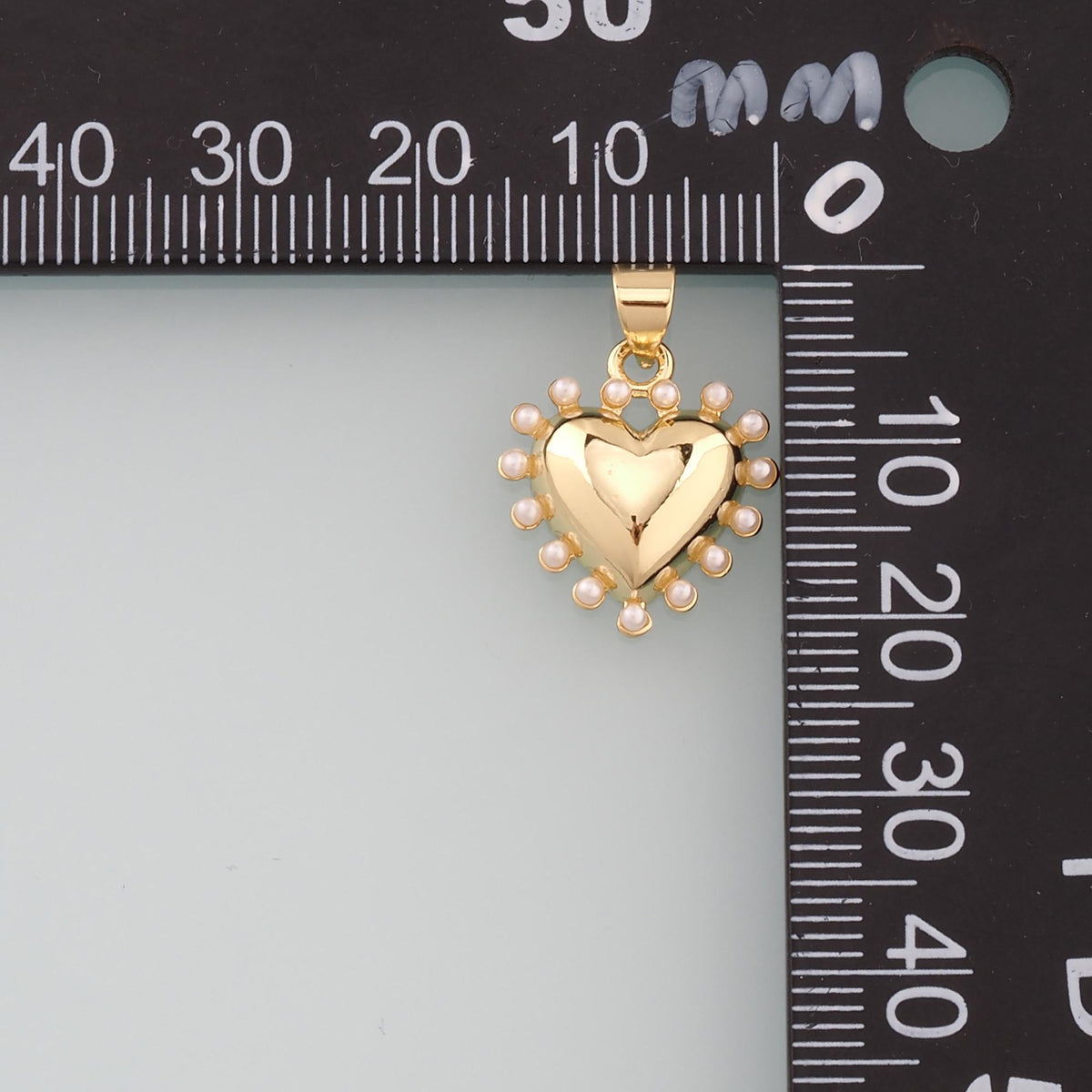 18K Gold Filled Pearl Heart Charm Pendant for Jewelry Making
