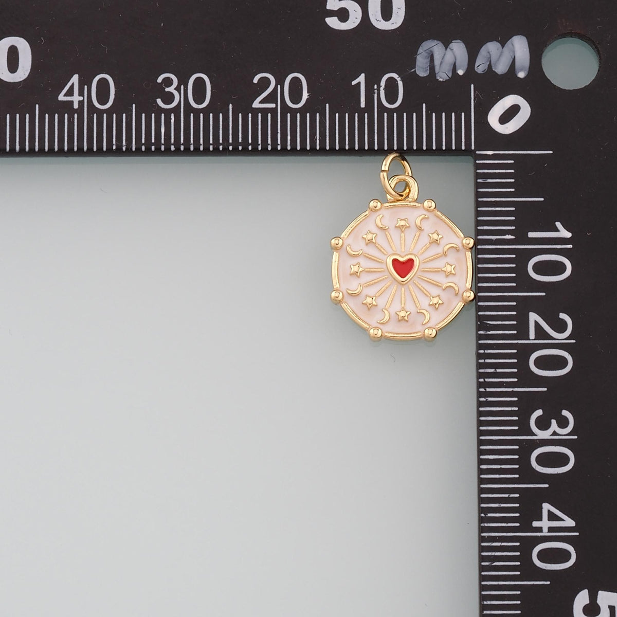 Gold Heart Charms,18K Gold Filled Heart Pendant,Enamel Heart Charm Bracelet Necklace for DIY Jewelry Making Supply